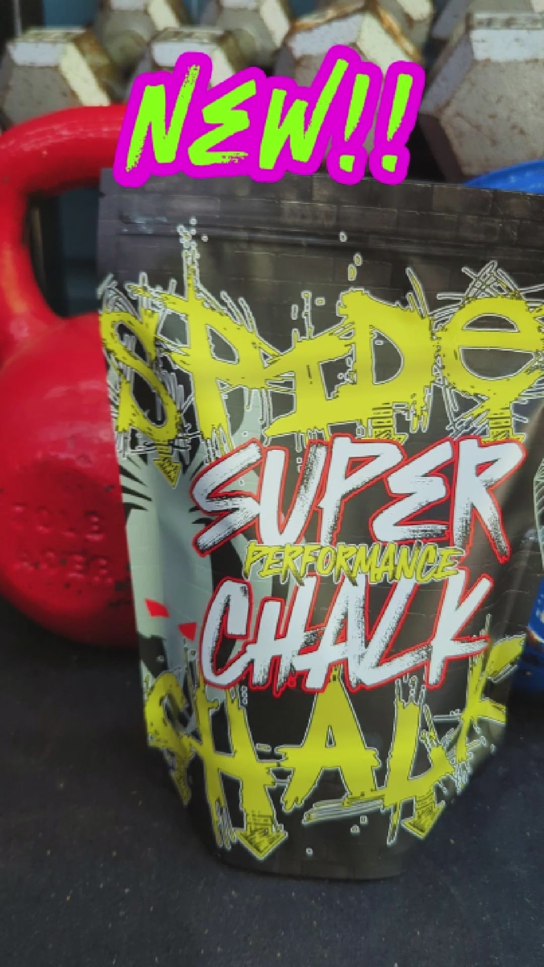 bag of chalk powder with new packaging design and the logo for spider chalk