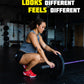 girl lifting a barbell with block of gym chalk on the ground