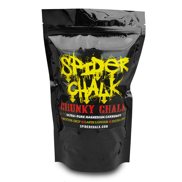 Spider Chalk Chunky Chalk - A Mix of Powder and Blocks, 8 oz Bag - Extra Dry, Long-Lasting Grip - for Rock Climbing (Indoor & ou